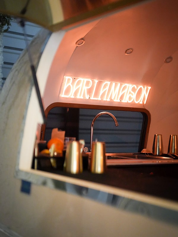 Mobile luxury bar airstream neon logo