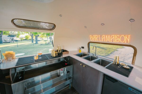 Luxury mobile bar interior setup